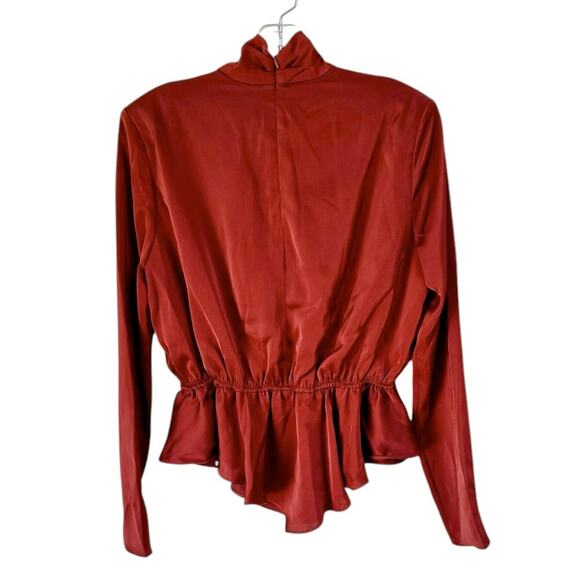 NWOT Nikki Lund Roxy Long Sleeve Burgundy Top - Sz Large - Picture 4 of 6